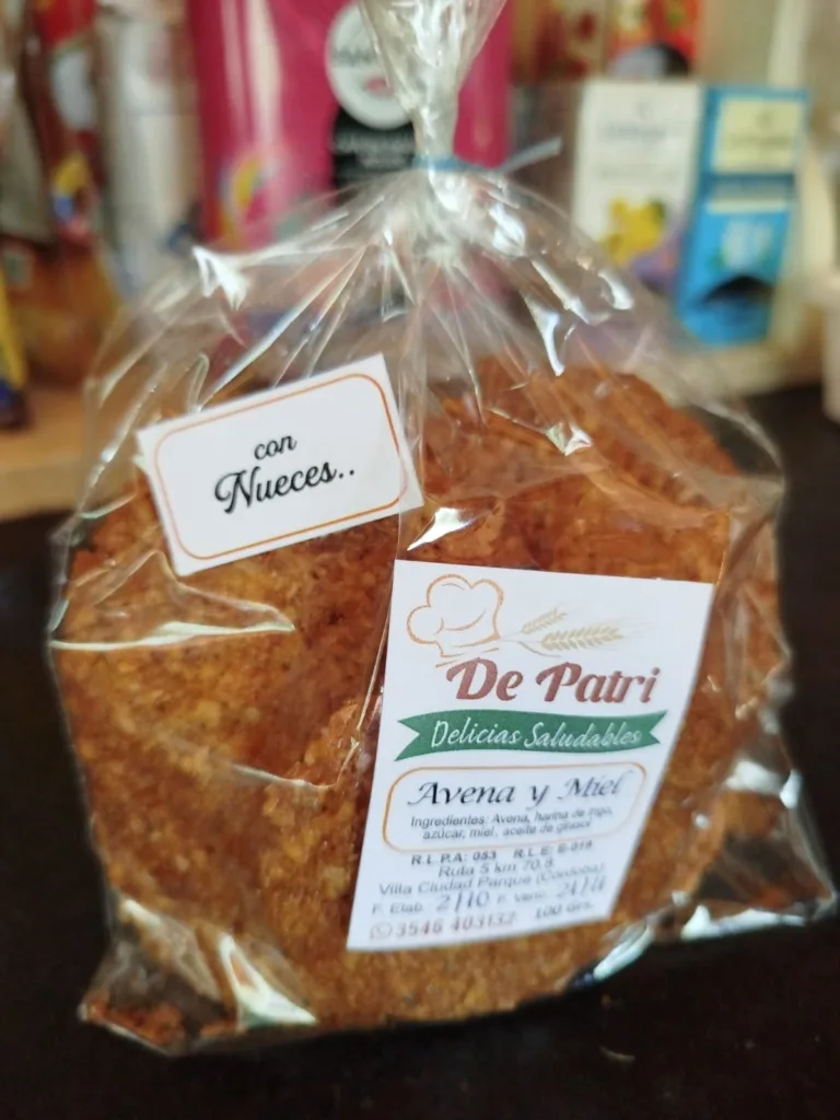 Galletas de avena y miel De Patri con Nueces 100gs